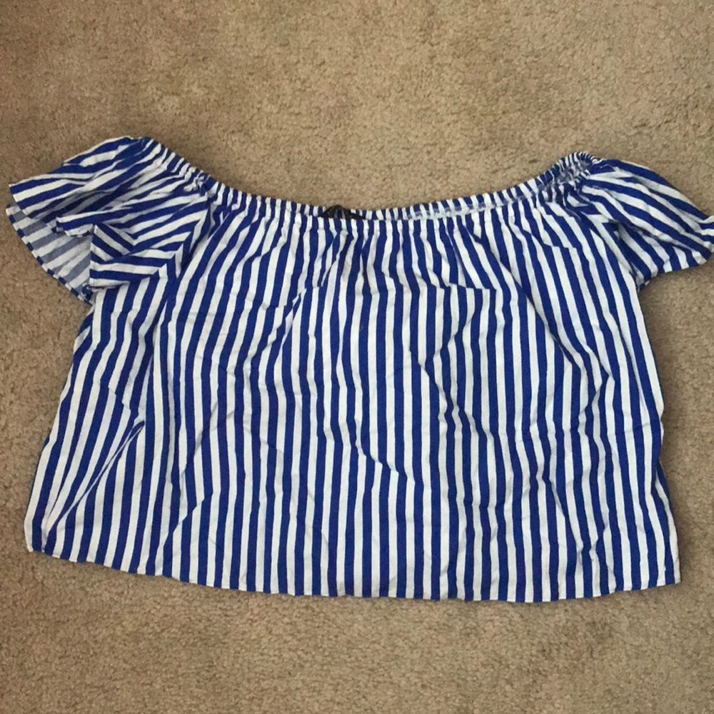 Off the shoulder stripped blouse